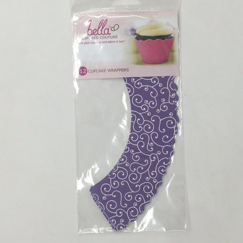 Bella Cupcake Couture Purple Swirl Wrapper 12 Pack